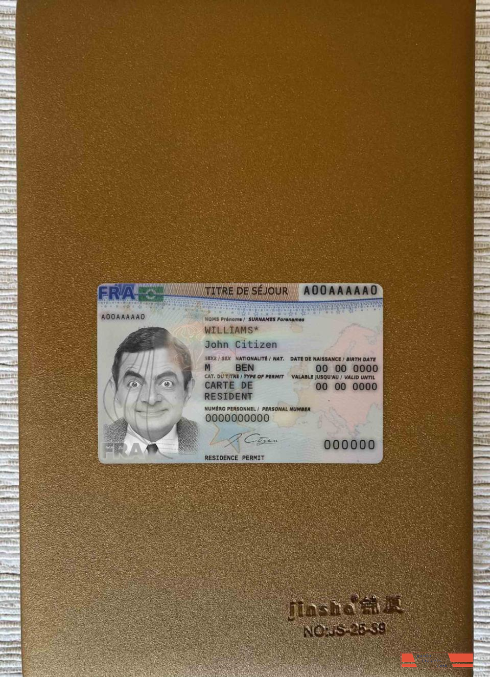 France new residence card 2019   present photolook FRONT PSD template